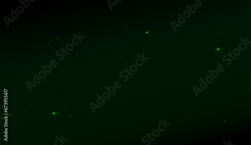 Starry night sky as background. Dark interstellar space. Dark green background. Vector design.