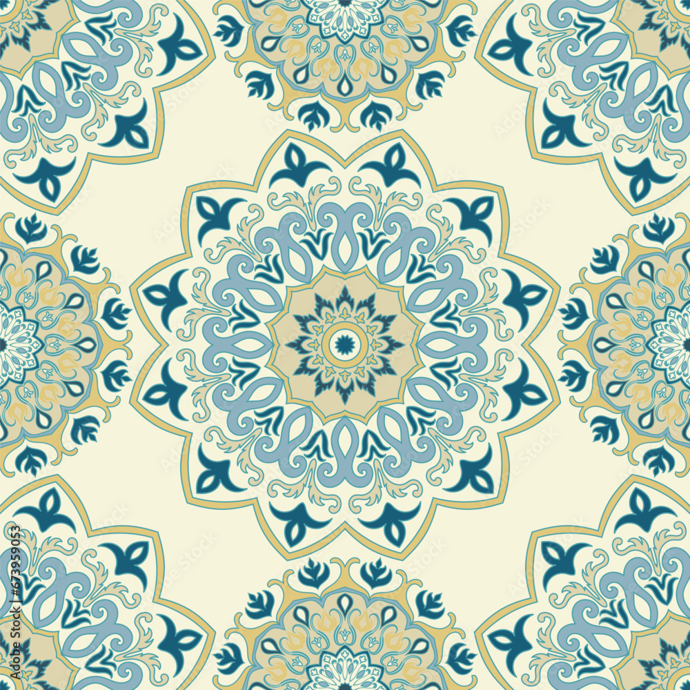 Seamless mandala pattern, ethnic circles for Product packaging wallpaper Seamless mandala pattern, ethnic circles for Product packaging wallpaper