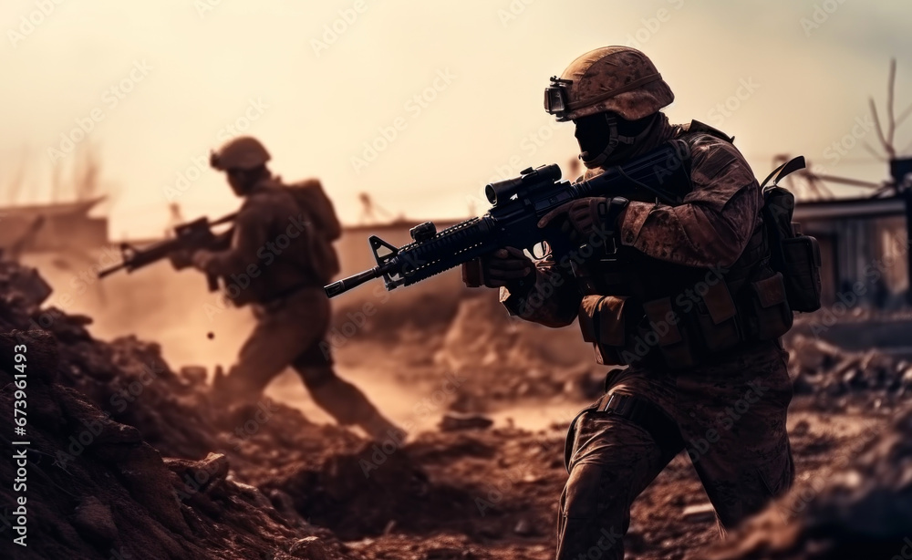 soldiers in camouflage