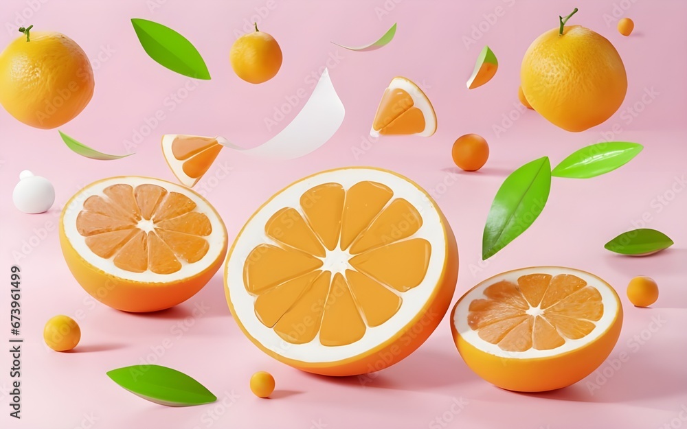 3d render of fruits, colorful healthy food ai generative 3d render of fruits, colorful healthy food ai generative