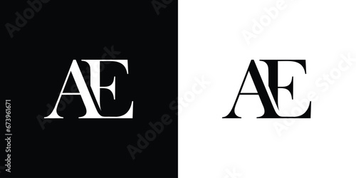 Abstract AE Letter Logo Design with Serif Font Vector Illustration.