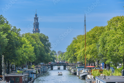 Historical water channels in Amsterdam, Netherlands