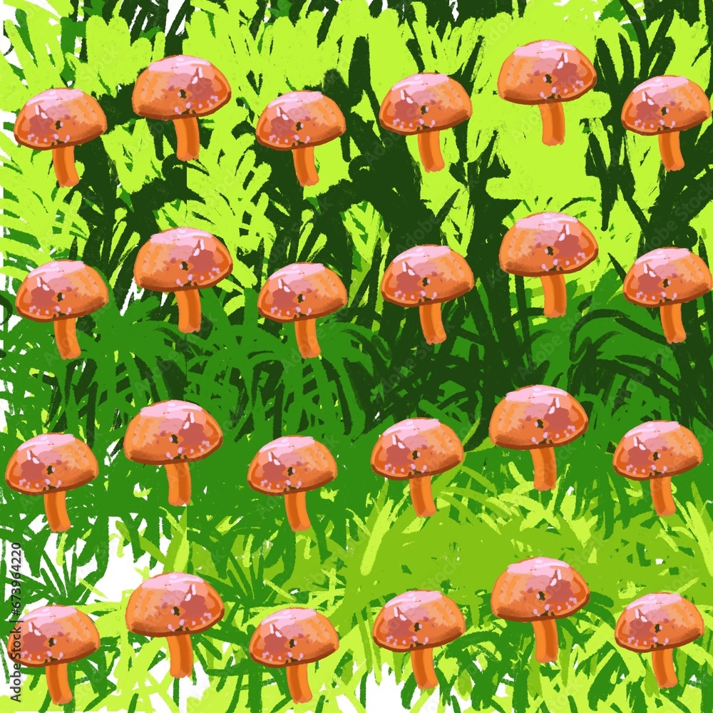 seamless background with mushrooms seamless background with mushrooms