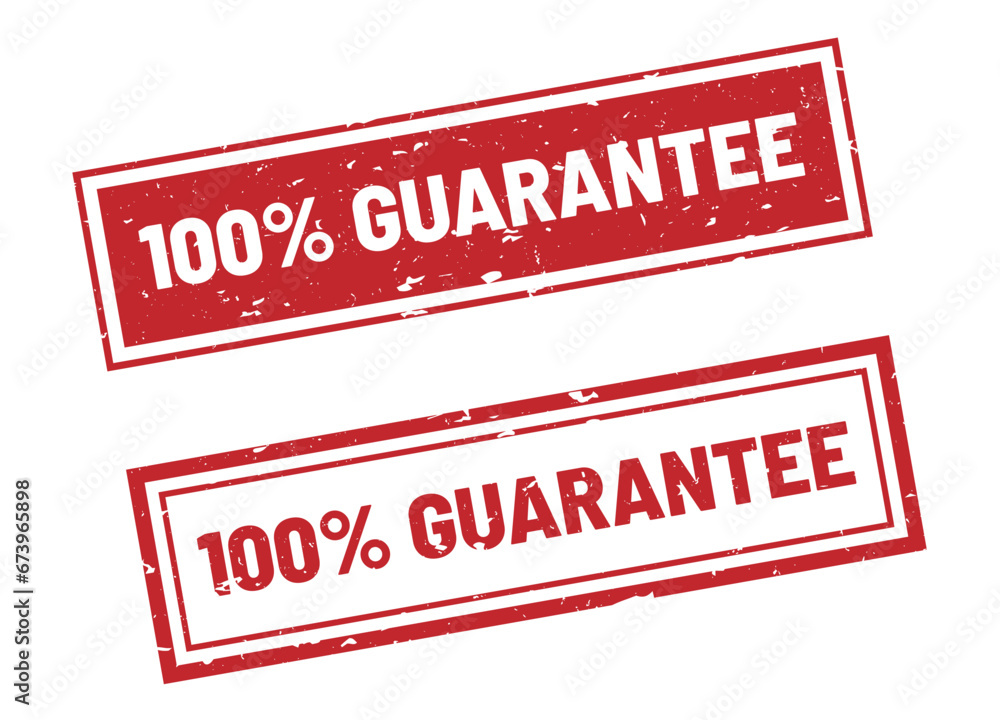 100% guarantee stamp sign red rectangle grunge style 100% guarantee stamp sign red rectangle grunge style