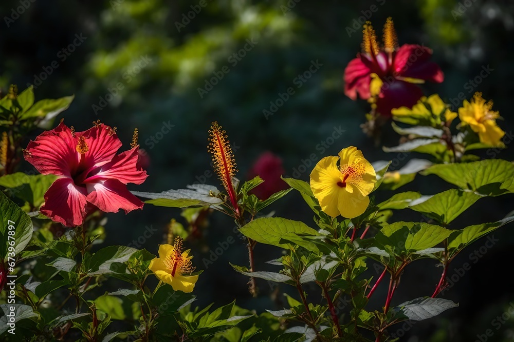 Fototapeta premium red and yellow flowers