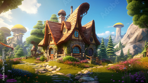 A house in the style of cartoons