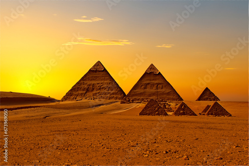 Egypti pyramids of Giza.Generative AI © Gunnar E Nilsen