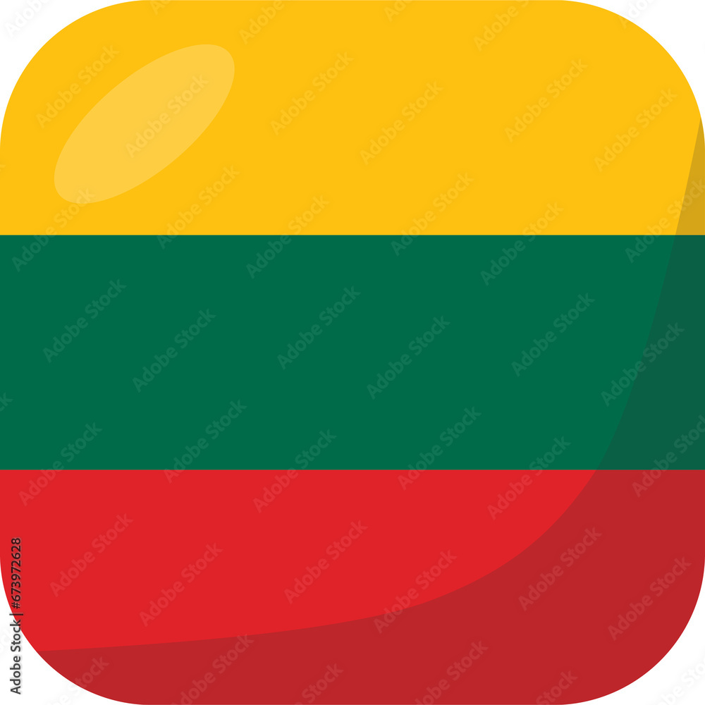 Fototapeta premium Lithuania flag square 3D cartoon style.