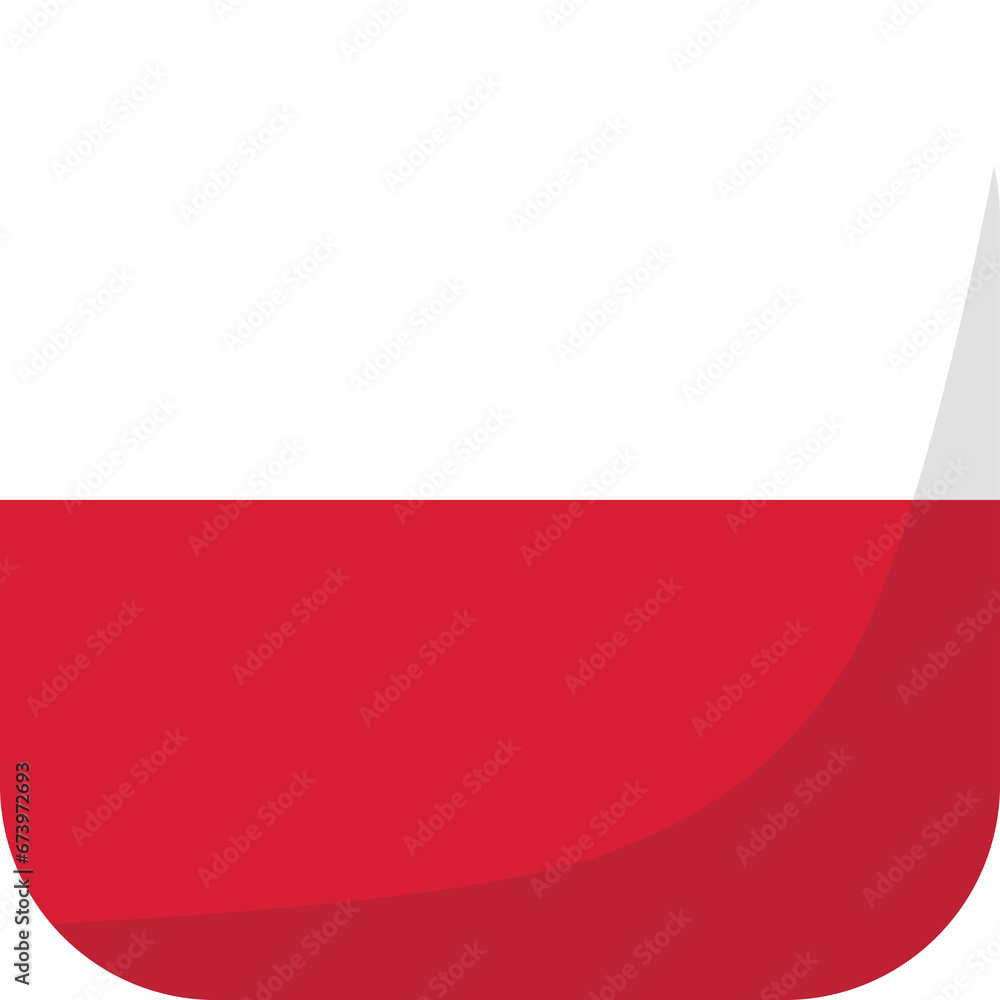 Poland flag square 3D cartoon style. Poland flag square 3D cartoon style.