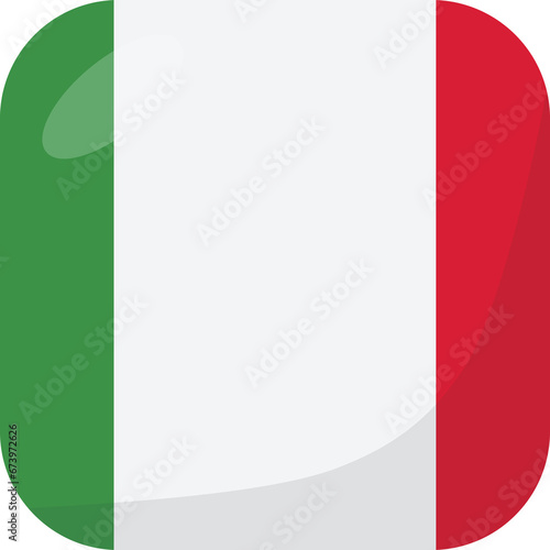 Fototapeta Naklejka Na Ścianę i Meble -  Italy flag square 3D cartoon style.
