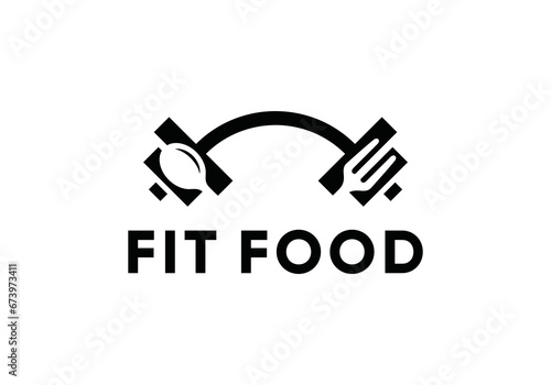 fitness food logo, good for health fitness gym design vector