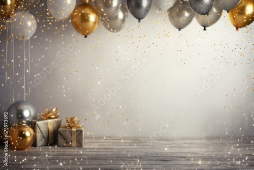 New year's eve party background or theme, for party or celebration announcement, greeting cards. AI generated image