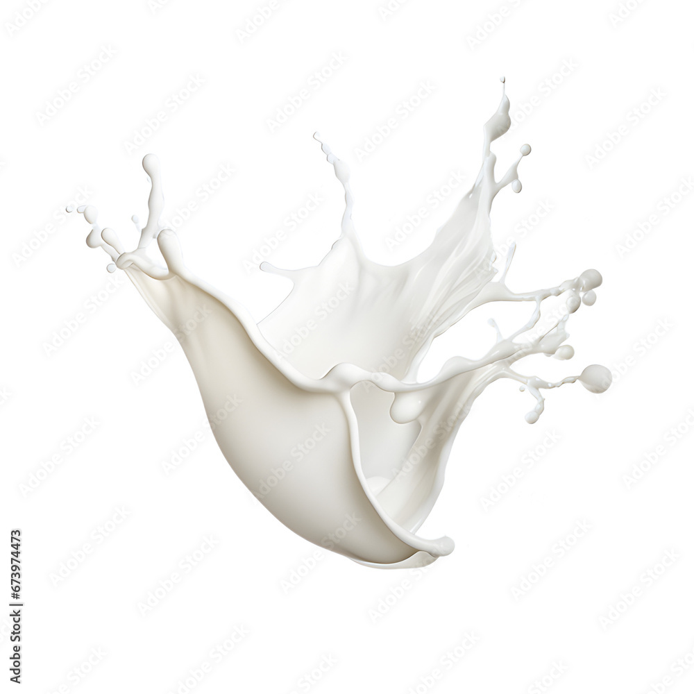 Splashing milk on transparent background Splashing milk on transparent background