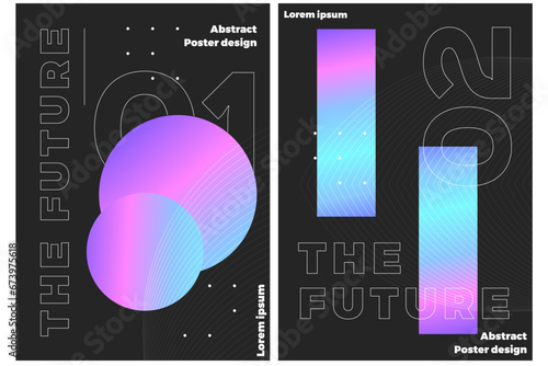 Abstract trendy gradient flowing geometric pattern background texture for poster cover design. Minimal color gradient banner template. Modern wave shape for brochure. Vector illustration