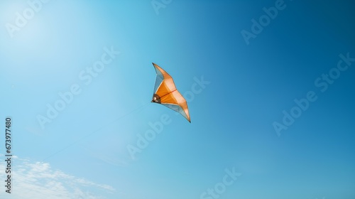 A Kite Soaring High in a Clear Blue Sky. generative AI
