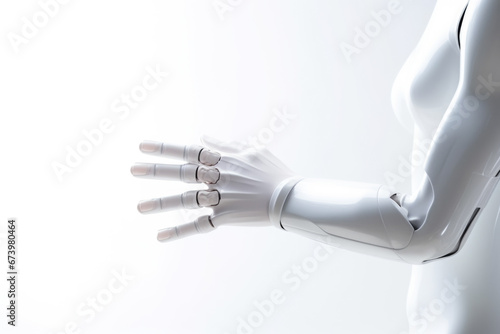 Robotic hand extended in a gesture