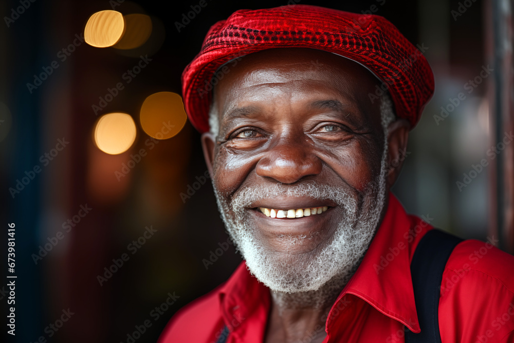 Happy smiling elderly black man. African elderly man. Elderly African American man Old person. AI. Happy smiling elderly black man. African elderly man. Elderly African American man Old person. AI.