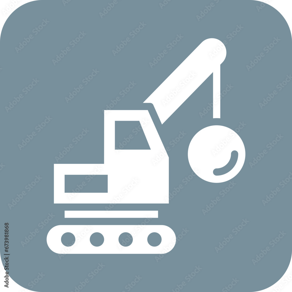 Obraz premium Demolition Crane Icon
