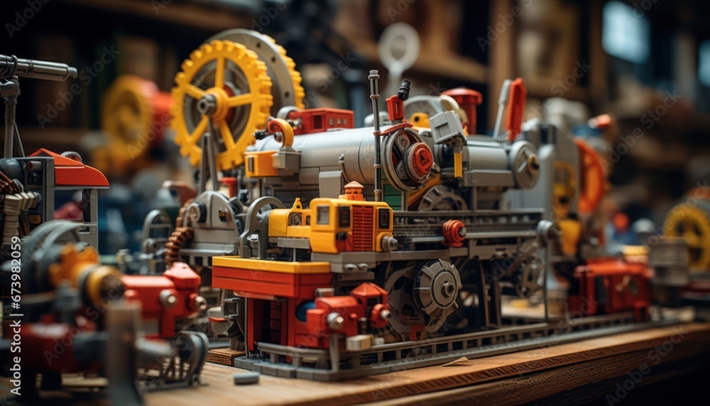 Photo of a Miniature Journey: Exploring the Intricate Details of a Toy Train