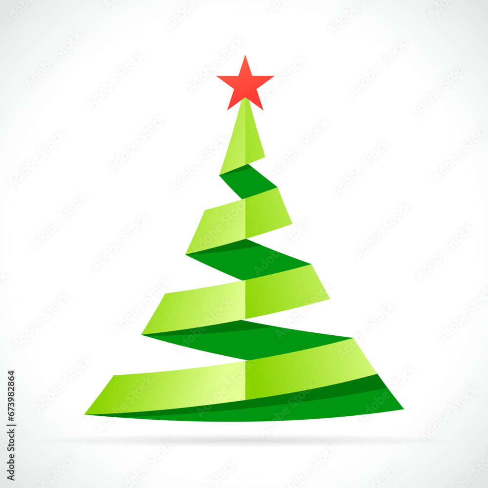 Fototapeta premium christmas tree with ribbon concept