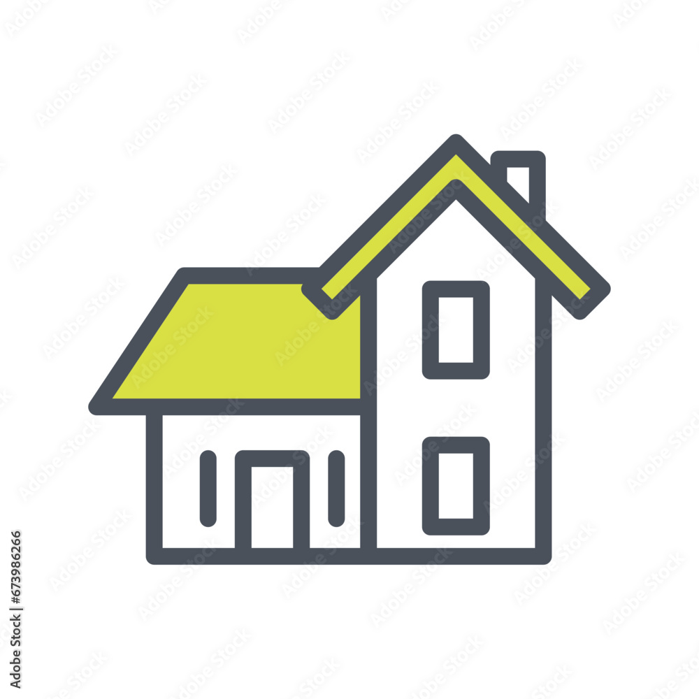 Vector sign of the villa symbol isolated on a white background. icon color editable. Vector sign of the villa symbol isolated on a white background. icon color editable.