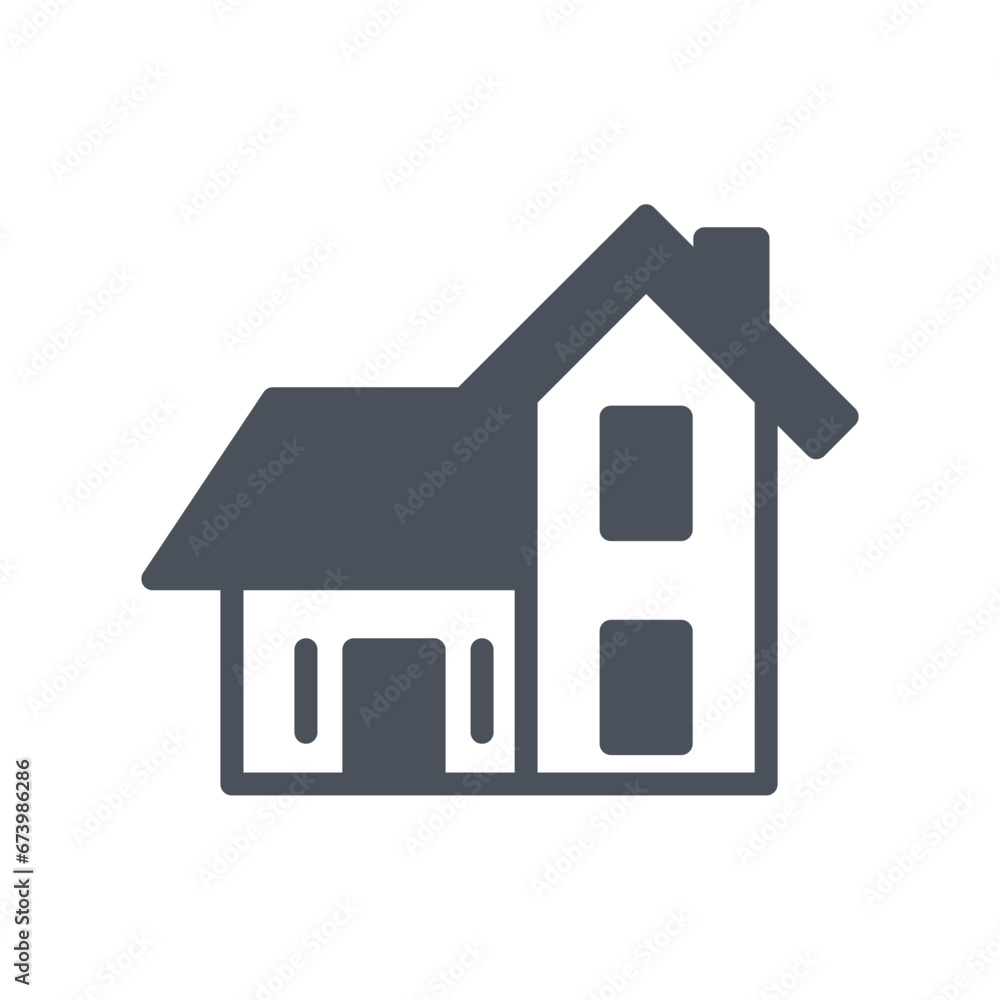 Vector sign of the villa symbol isolated on a white background. icon color editable. Vector sign of the villa symbol isolated on a white background. icon color editable.