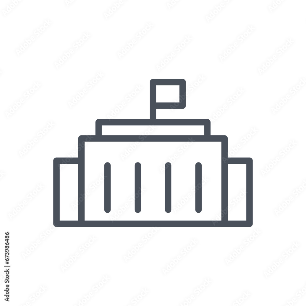 Vector sign of the goverment symbol isolated on a white background. icon color editable. Vector sign of the goverment symbol isolated on a white background. icon color editable.