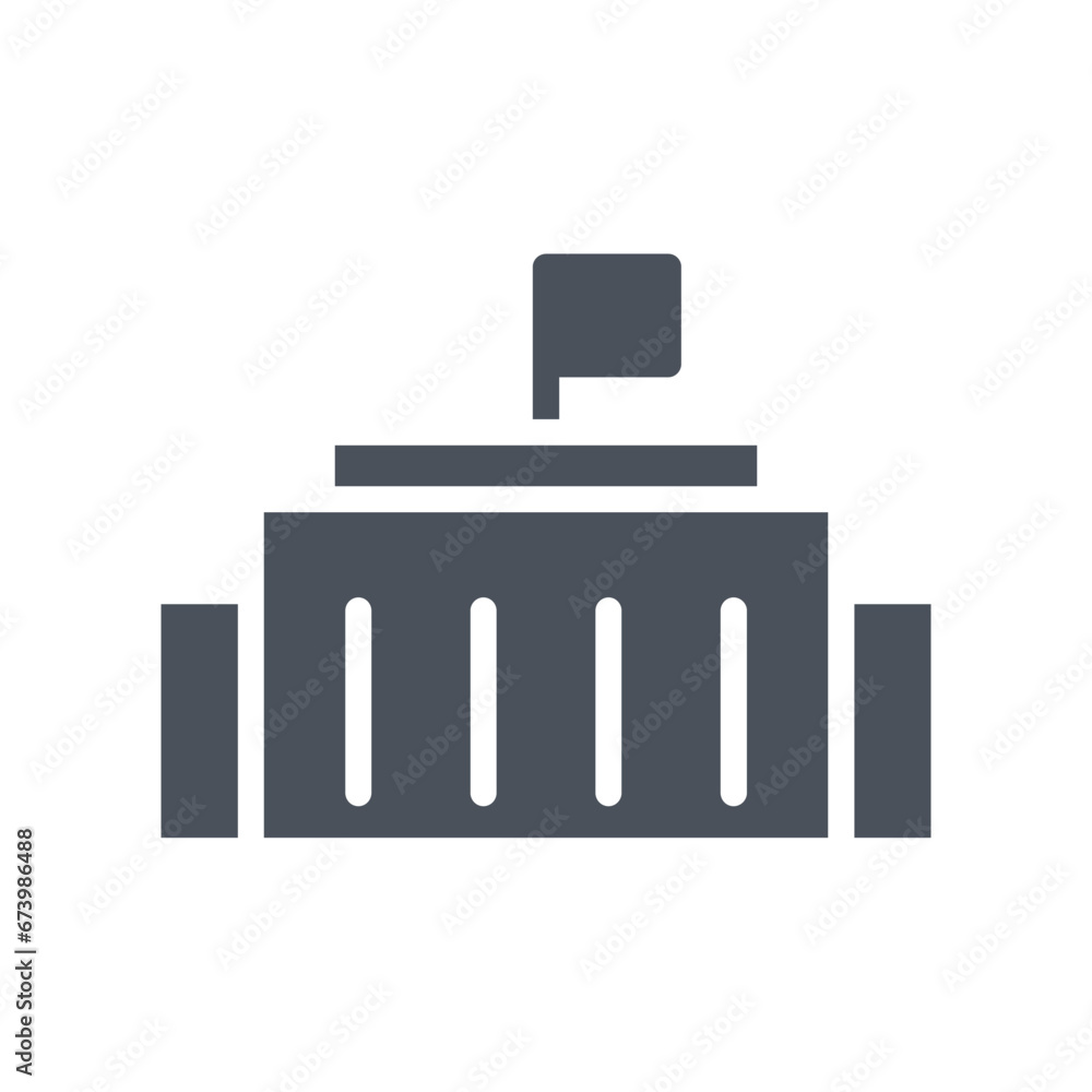 Vector sign of the goverment symbol isolated on a white background. icon color editable. Vector sign of the goverment symbol isolated on a white background. icon color editable.