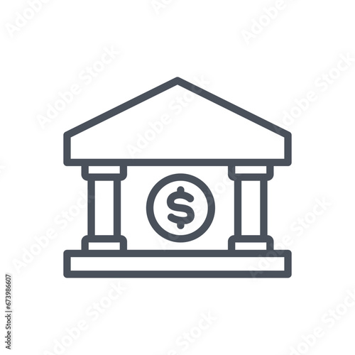 Vector sign of the bank symbol isolated on a white background. icon color editable.