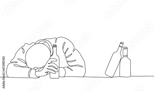 Man. Alcoholism. Intoxication. One line
