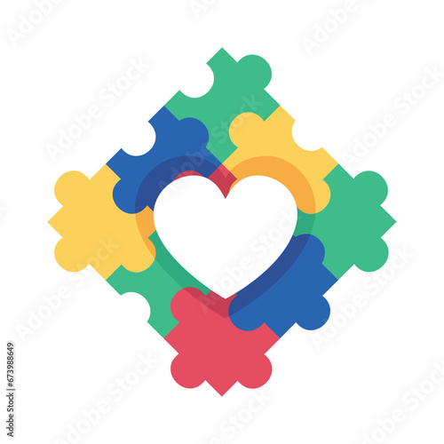 asperger puzzless in heart shape