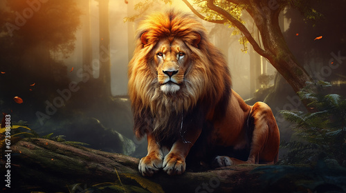 leão majestoso na natureza 