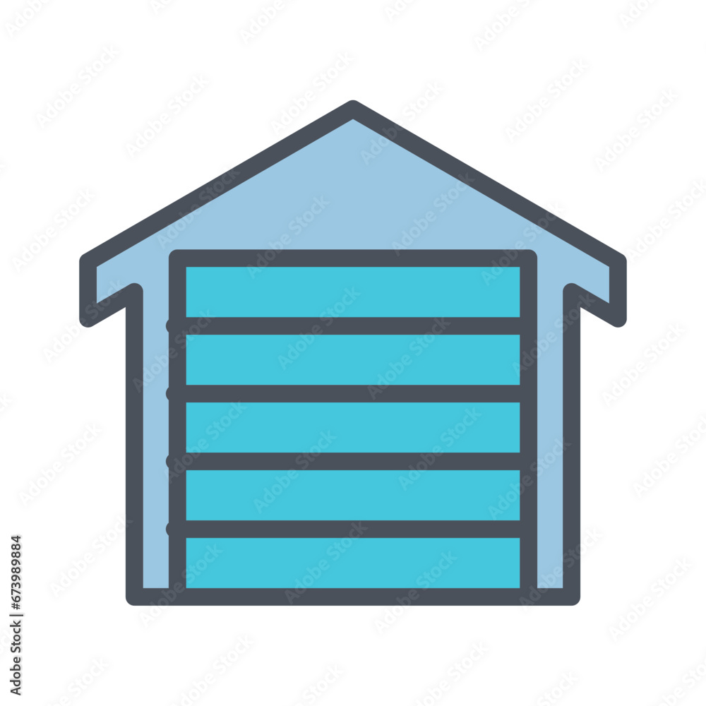 Vector sign of the garage symbol isolated on a white background. icon color editable. Vector sign of the garage symbol isolated on a white background. icon color editable.