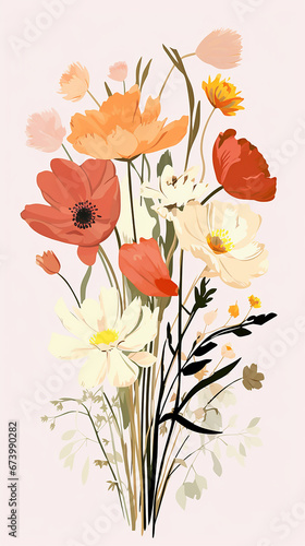 ilustra    o de arte vetorial de buqu   de flores