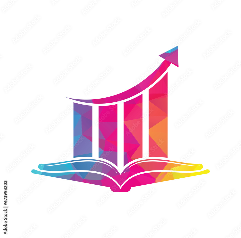 Finance book logo design. Business growth education logo design. - obrazy, fototapety, plakaty 