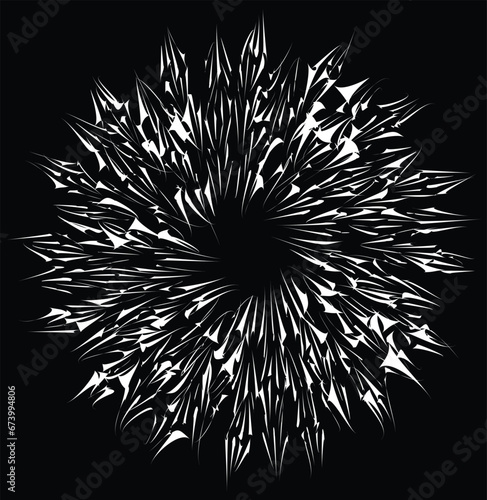 Radial speed Lines in Circle Form for comic books . fireworks Explosion background . Vector Illustration . Starburst round Logo . Circular Design element . Abstract Geometric