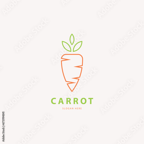 carrot vector logo design with adobe illustrator healthy food logo