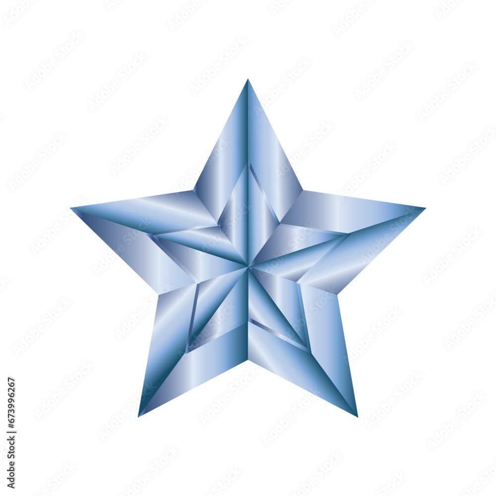 Obraz premium 3d star. Blue star. vector illustration