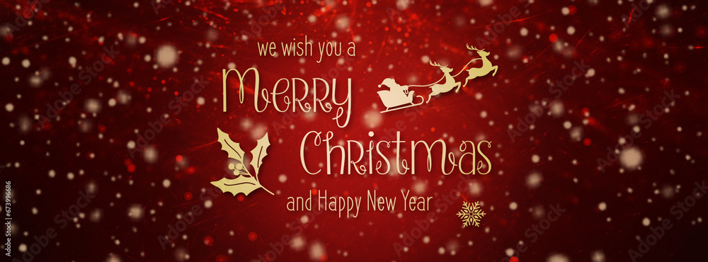 Merry Christmas Typography Background Social Media Banner