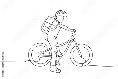 Bike. Schoolboy. One line