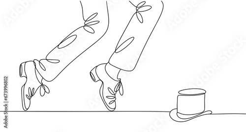Step shoes. Dancer. One line
