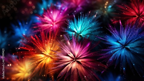 Fireworks Crowd Celebrating New Year  Bright Background  Background Hd