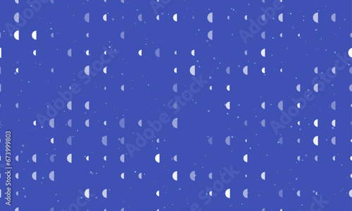 Seamless background pattern of evenly spaced white semicircle symbols of different sizes and opacity. Vector illustration on indigo background with stars photo