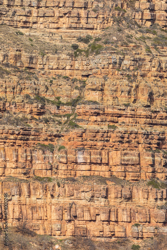 Layered structure of a mountain canyon