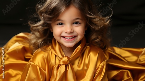 Happy Little Stylish Girl Shiny Dress, Bright Background, Background Hd