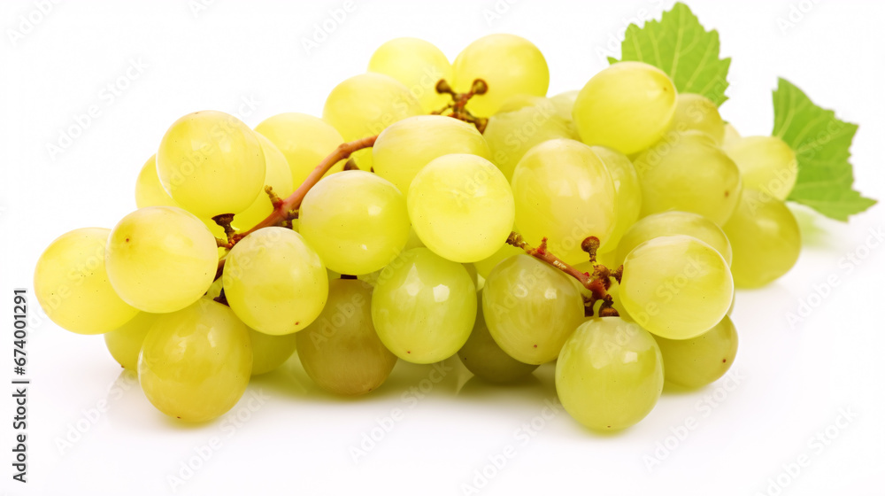 Shear Shiny Muscat grapes on a stark surface, top-down.