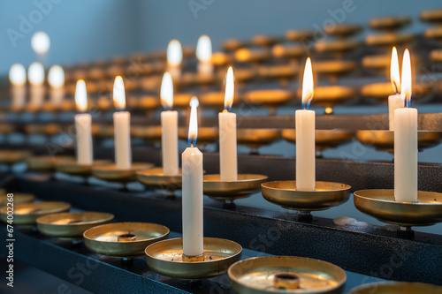 close up of burning candles