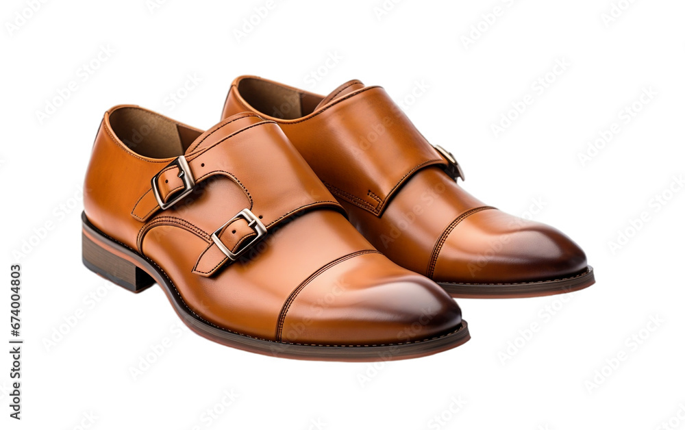  Monk Strap Shoes, Elegant Monk Strap Loafers shoes  isolated on transparent background.