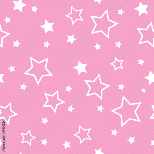 Striped pattern with a star. Pink texture Seamless vector stripes. Horizontal parallel stripes. Fabric for wrapping wallpaper. Textile sample. Abstract geometric background. bright pink simple design