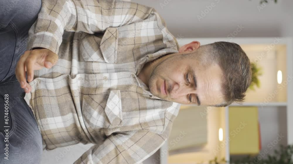 Vertical video of Sad man with private life problems. Vertical video of Sad man with private life problems.